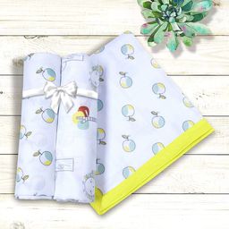 My Milestones Kids Yellow & White 2-Layered Cotton Muslin Blanket-10