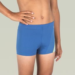 Boy Swimming Boxer Trunks with inner mesh lining - Blue/Yellow-image-97