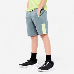 Kids' Breathable Multisport Shorts - Cedar Green/Yellow-picture-17