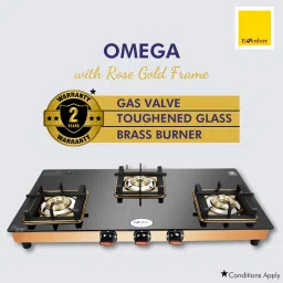 Premium Gold Frame | Golden Drip Tray | Designer Pan Support | Glass Manual Gas Stove-image-17