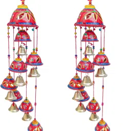 Wind Chime with Bell for Door Hanging Toran Balcony Gift Items Office for Home/ Office/Balcony/Living Room (PC of 2) Paper Windchime-image-95