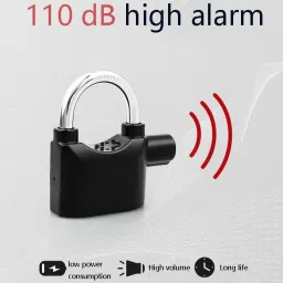 edtepy Alarm Security Lock with Motion Sensor and 3 Keys, Metallic Finish (Black) Door & Window Door Window Alarm image 3