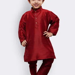 JBN Creation Boys Mandarin Collar Kurta With Pyjamas-42