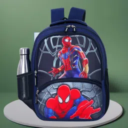 Spiderman Print Kids School Backpack for Boys & Girls 3 Compartment Bag Waterproof Backpack-image-18