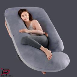 Polyester Fibre Solid Pregnancy Pillow Pack of 1-image-4