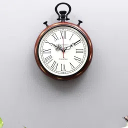 pristine interiors Vintage Brown Wood & MDF Wall Clock-picture-32