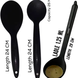 serving spoon set (1 rice spoon )(1 curry spoon )(1 ladle ) pack of 3 microwar Polypropylene, Plastic Serving Spoon Set-image-45