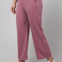 Women Solid Purple Track Pants-image-6