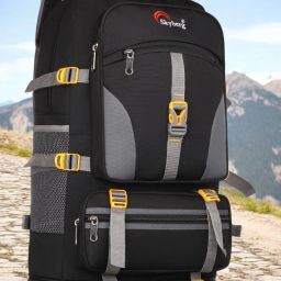 60 Litres Curve Water Resistant Rucksack For Hiking Trekking And Travel - Unisex Rucksack- 60 L-90