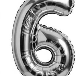 Solid Sliver 6 Number Balloon-image-9