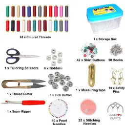 Sewing Kit with Premium Storage Box and Multipurpose Tailoring Accessories Sewing Kit-99