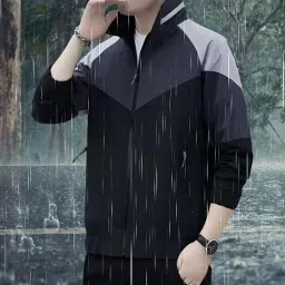 Colorblock Men Raincoat-image-77