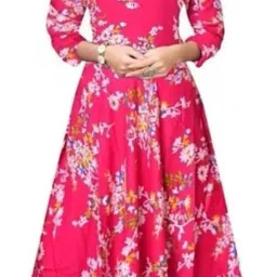 Printed Viscose Rayon Stitched Flared/A-line Gown-picture-13