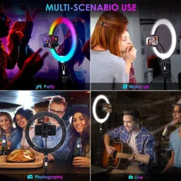 Webilla 10" Selfie RGB LED Ring Light Dimmable with 21 Colours and Shutter for Live Stream for YouTube, Makeup, Photography, Video Shooting, Light for Reels,(Without Tripod) Ring Flash image 5
