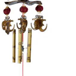 Lucky Antique Rudraksh Om Ganesh Wind Chimes for Positivity & Gift Aluminium Windchime-image-8