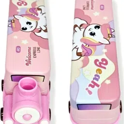 Train Pencil Box with Moving Tyres & Sharpener: Geometry Case for Boys & Girls Geometry Box-image-12