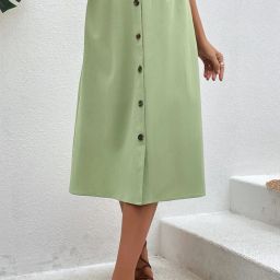 Women Solid Regular Green Skirt-image-59