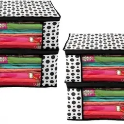 ROYAL FASHION Non Woven Saree cover/cloths cover/wardrobe organizers pack of 4 Polyester Laundry Bag-picture-40