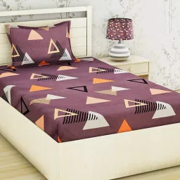 200 TC Cotton Single Abstract Fitted (Elastic) Bedsheet-image-64