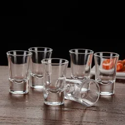 (Pack of 6) Shot Glass for vodka Tequila shots heavy base Glass Set Shot Glass-19