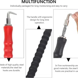 adawat 1 pcs Semi-automatic Rebar Hook knot tying tool metal wire twisting With Gloves Lever Tool image 4