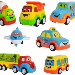 Unbreakable Friction Powered Cartoon Automobile Car Toys for Kids- Combo of 7PC-image-34