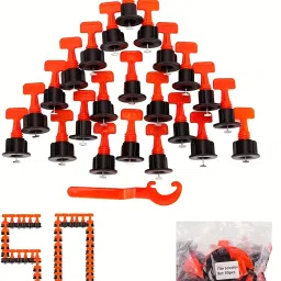 Tile Leveling System 50 PC Kit With Special Wrench (Suitable for 3mm-25mm) Non-magnetic Engineer's Precision Level-14