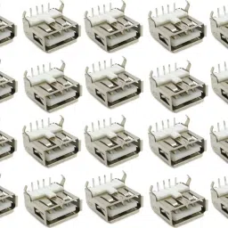 Right Angled Solder A Type USB 2.0 Female 4-Pin PCB Socket Connector Soldering Jack (Pack of 20) Electronic Components Electronic Hobby Kit-22