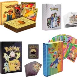 gift collection 4 Pack Of Waterproof 55pcs Each Pokemon Card Box V Series Vmax GX Playing Cards image 2