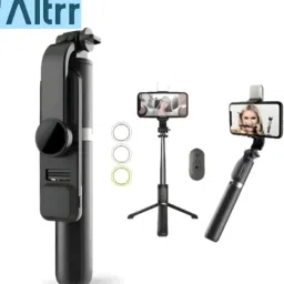 ALTRR Adjustable Selfie Stick and Tripod with Mobile Phone Stand Feature Bluetooth Selfie Stick-0