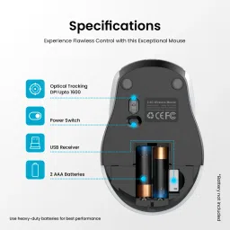 Portronics Toad 31 with Receiver, Ergonomic Design, Adjustable DPI Wireless Optical Mouse image 5