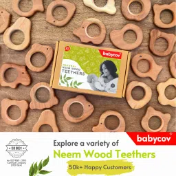 babycov Natural Neem Wood Teether sets for 3+ Months Baby (Set of 3) Teether image 5