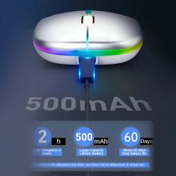 Techsync AuraGlide X2 Wireless Ambidextrous Optical Gaming Mouse with Bluetooth image 3