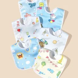 1Ps Baby Bibs Apron For Feeding & Drooling Cute Animated Print With Tich Button-15