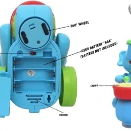 rachna enterprise Elephant Toy with Ball on Nose Along with Dazzling Light Drum Sound (Multicolor) image 2