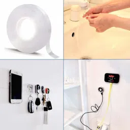 dfix Heavy Duty Transparent Removable Mounting Double Tape Washable Reusable Handheld Double Sided Tape, 3M Nano Magic Tape, Multipurpose Double Sided Tape (Manual) image 3