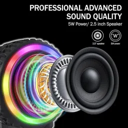 WOOS design Portable Outdoor Subwoofer Bass Wireless Speaker with rgb 5 W Bluetooth Party Speaker image 4