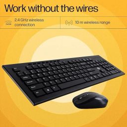 HP wireless keyboard & mouse combo Wireless Standard Laptop Keyboard Compatible with Desktop, Laptop, Mac 1600 DPI Mouse,Ultraslim design keyboard with brush metal finish/3 Yrs Warranty image 5