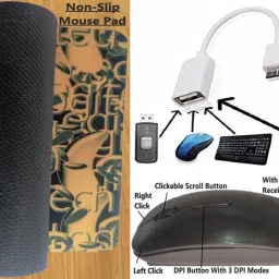 ANJO Keyboard-Wireless Mouse-Pad-3.0 USB Hub-Cleaner-OTG Micro&C-Ext 1.5m-LED-Skin Combo Set image 4