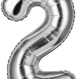 Solid Sliver 2Number Balloon-image-13
