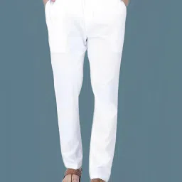White Cotton pyjama Men Pyjama-image-4