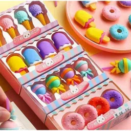 dessert, food donut ice cream lollipop Non-Toxic Eraser-21