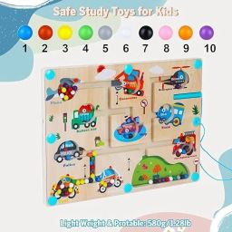 Traffic Maze Magnetic Puzzle Board – Montessori Wooden Vehicle-14