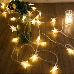 16 LEDs 3.81 m Yellow Flickering Star Rice Lights-10