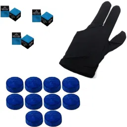 ELK MASTER 12MM TIP (10 PICS) WITH 1 POOL GLOVE AND 12 PICS BILLEE CHALK Cue Tip-image-27