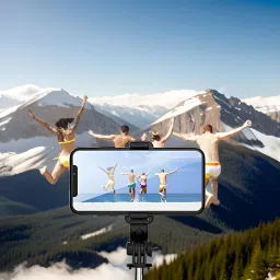 Clairbell BD5_R1S Bluetooth Selfie Sticks with Remote and Selfie Light Single Gimbal for Mobile-22