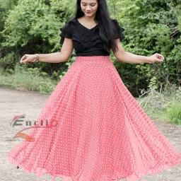 Polka Print, Printed Stitched Lehenga & Crop Top-picture-8