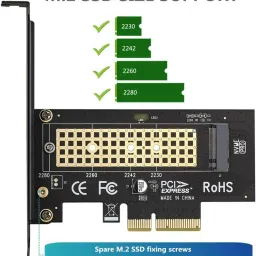 microware M.2 NVMe 8 GB Desktop, Desktop Black M.2 Internal Solid State Drive (SSD) (M.2 NVME to PCIe 3.0 x4 Adapter with Aluminum Heatsink Solution) image 4