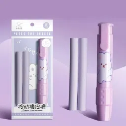 Retractable Eraser Stick, Rubber Pen with 2 Pcs Refill Eraser for Kids Eraser-24