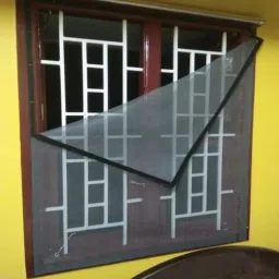 buyagain HDPE - High Density Poly Ethylene Infants Washable 2x6 ft black Window Mosquito Net Ready to Use with Self Adhesive Hook & LoopTape Mosquito Net image 4